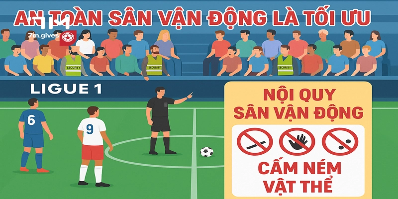 Tăng cường an toàn sân vận động sau sự cố ném vật thể ở Ligue 1.