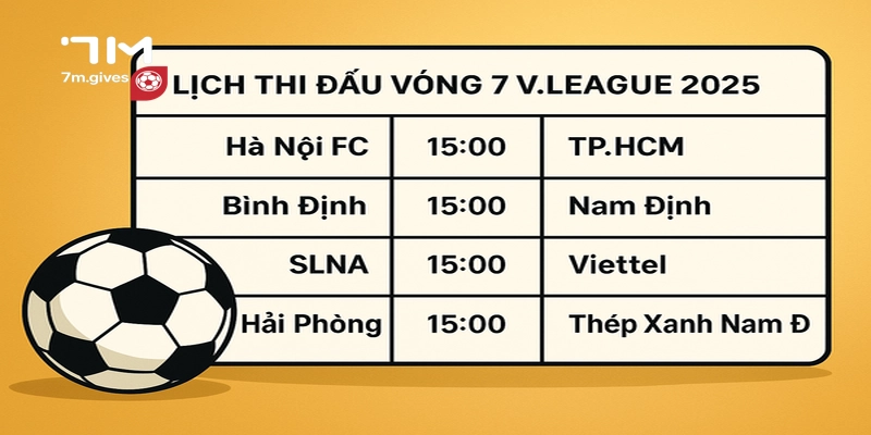 Lịch thi đấu 7m