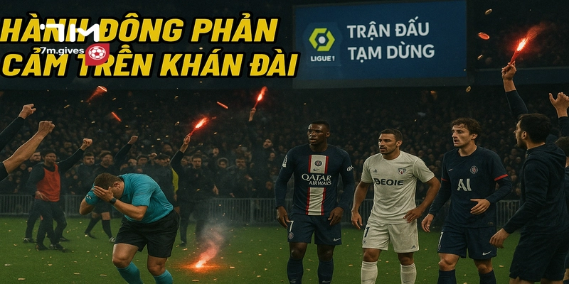Cổ động viên ném vật thể trong trận đấu Ligue 1 gây gián đoạn và tranh cãi.