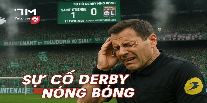 Sự cố ném đồng xu trong trận derby Saint-Etienne vs. Lyon 2025 gây sốc người hâm mộ.